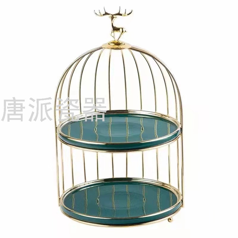 European-Style Ceramic Fruit Plate Party Dried Fruit Tray Creative Combination Multi-Layer Cake Plate Candy Plate