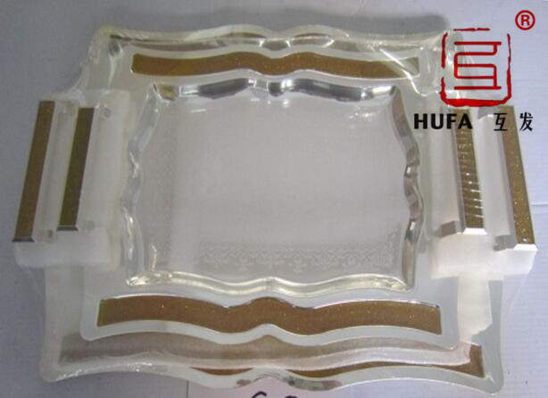 decorative serving tray cooper tray stainless steel kitchenware fruit tray three-piece set plate