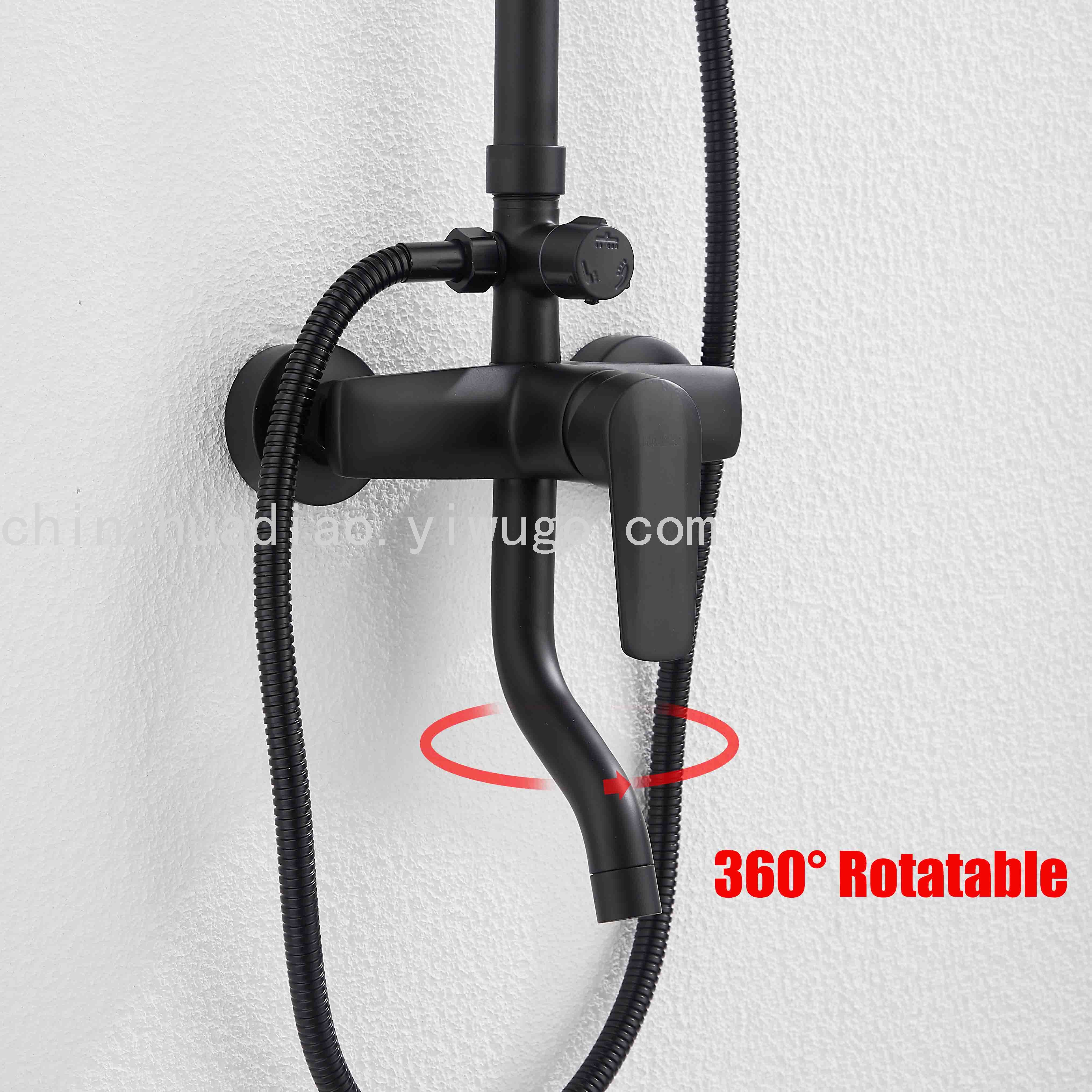 Huayuan Bathroom Bathtub Faucet Shower Zinc Alloy Shower Faucet Black Shower Set
