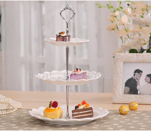 Fruit Plate Crystal Fruit Plate Candy Plate Cake Plate Dried Fruit Tray Hollow Fruit Plate Multi-Layer String Disk