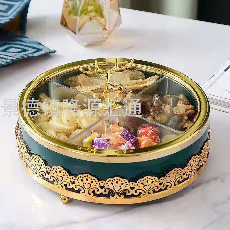 European-Style Ceramic Nut Plate Divided Fruit Plate Petals Dried Fruit Tray Living Room Restaurant Ideas Cake Plate
