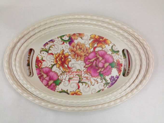 Melamine bamboo powder tray fruit tray