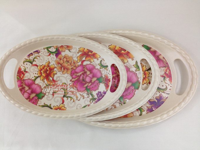 Melamine bamboo powder tray fruit tray
