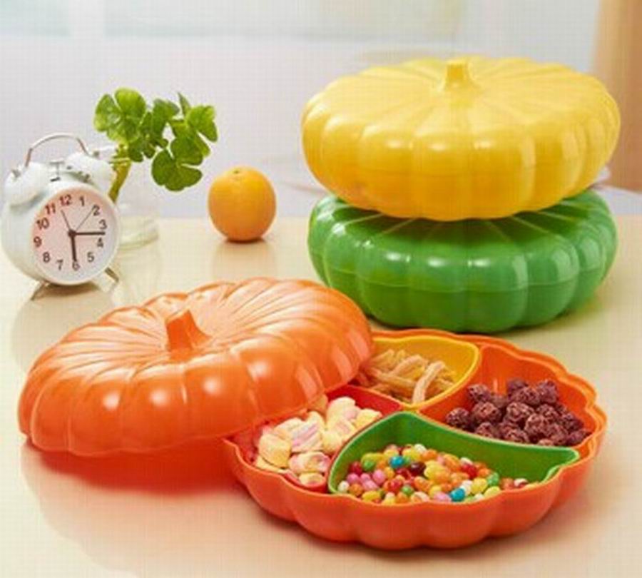 Miamine plastic pumpkin candy box creative dry fruit box wedding fruit box fruit tray separated storage box