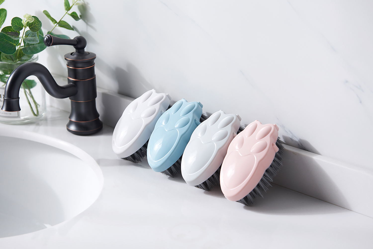 New Multi-Color Palm Printing Bathroom Decontamination Cleaning Brush Tile Wall Surface Brush Bathtub Brush Kitchen Sink Stove Brush