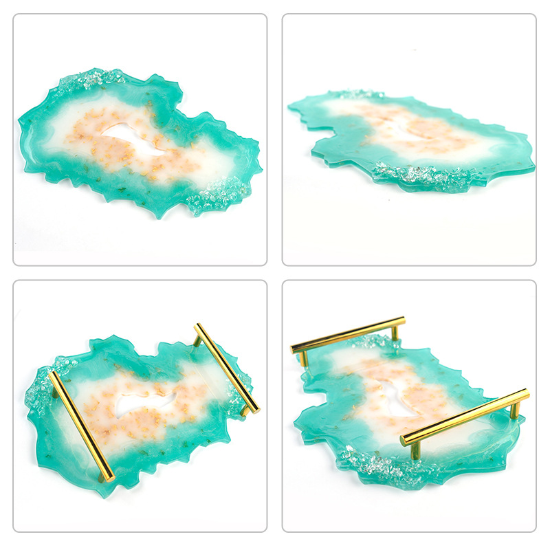Shaped fruit tray mold crystal drip mold set elliptical tray coasters DIY material package irregular plate