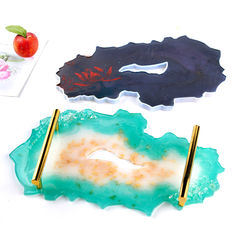 Shaped fruit tray mold crystal drip mold set elliptical tray coasters DIY material package irregular plate
