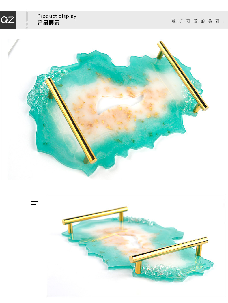 Shaped fruit tray mold crystal drip mold set elliptical tray coasters DIY material package irregular plate