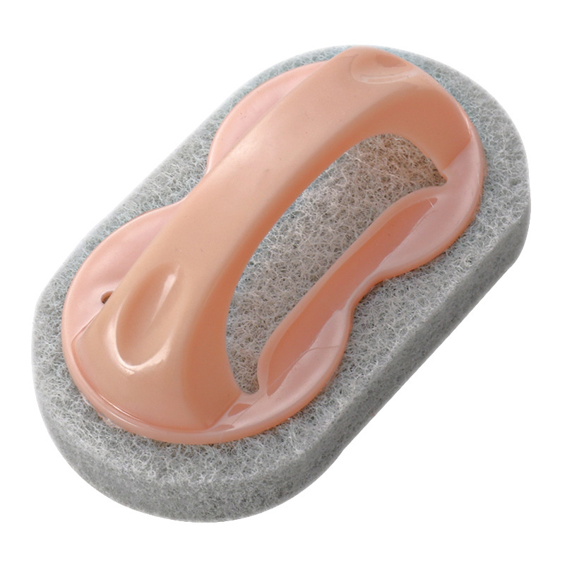 8-Shaped Scouring Pad Cleaning Brush with Handle Bathroom Bathtub Brush Kitchen Tile Brush Dishwashing Sponge Brush