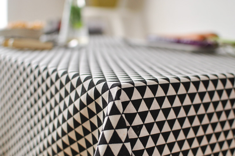Geometric black triangle tablecloth waterproof linen European tablecloth table cloth Geometric black triangle tablecloth waterproof linen European tablecloth table cloth