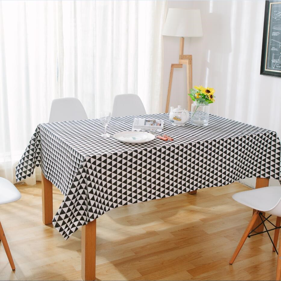 Geometric black triangle tablecloth waterproof linen European tablecloth table cloth Geometric black triangle tablecloth waterproof linen European tablecloth table cloth