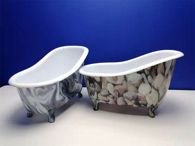Colorful Water Transfer Simulation Bathtub Bathroom Countertop Storage Box Home Desktop Small Object Storage Factory Customization