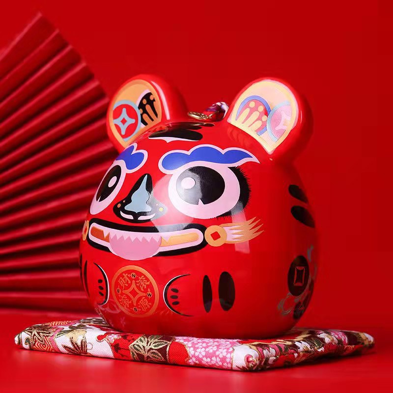 2022 Tiger Year Holding Money Tiger Ceramic Coin Bank Saving Available Tiger Ceramic Piggy Bank Home Fortune Ornaments