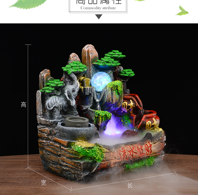 Creative Artificial Mountain and Fountain Humidifier Make a Fortune as Endless as Flowing Water Bonsai Crafts Office Domestic Ornaments Creative Artificial Mountain and Fountain Humidifier Make a Fortune as Endless as Flowing Water Bonsai Crafts Office Domestic Ornaments