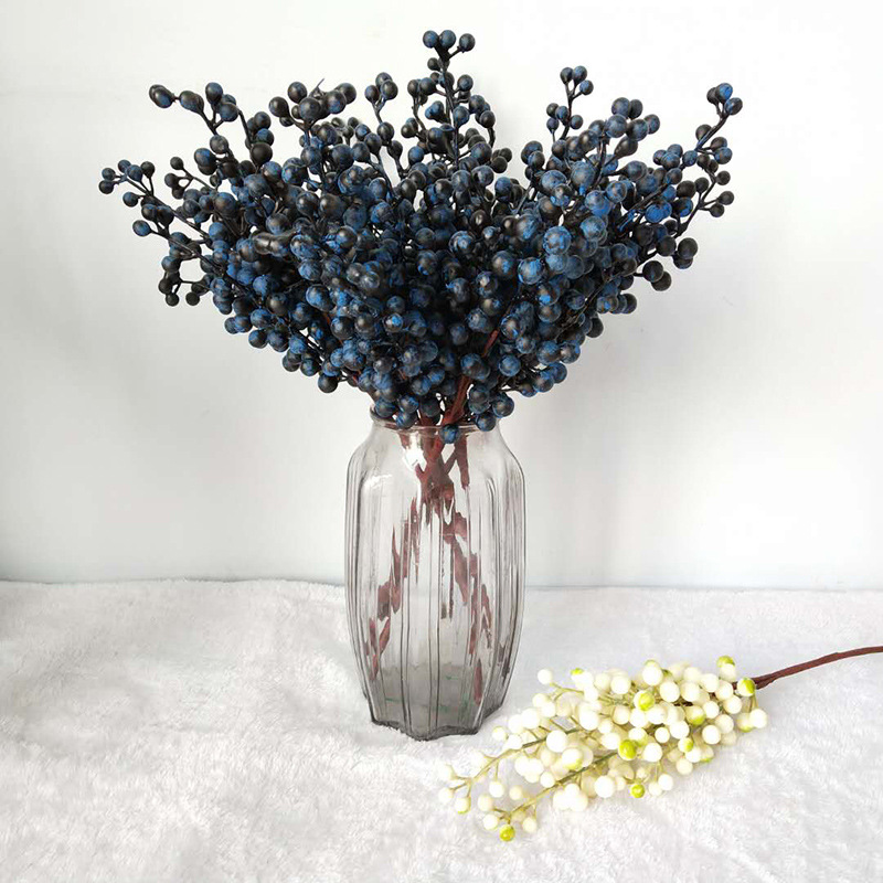 Simulation 5 Fork Berry Red Bean Branch Fortune Fruit Foam Chinese Hawthorn Pulp Berry Real Shooting Props