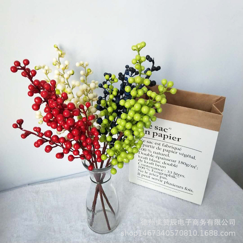 Simulation 5 Fork Berry Red Bean Branch Fortune Fruit Foam Chinese Hawthorn Pulp Berry Real Shooting Props Simulation 5 Fork Berry Red Bean Branch Fortune Fruit Foam Chinese Hawthorn Pulp Berry Real Shooting Props