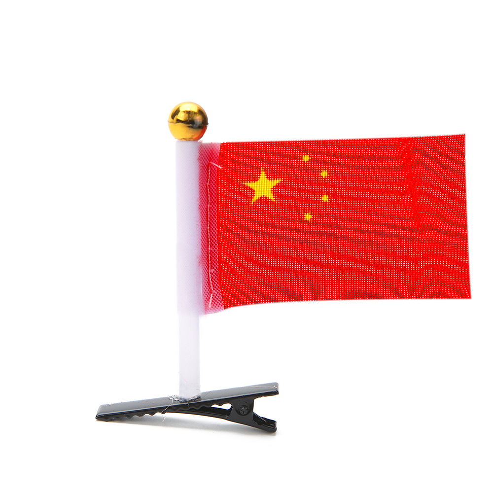 National Day Barrettes Scenic Spot Tourist Destination Push Scan Code Small Flag Barrettes Headband