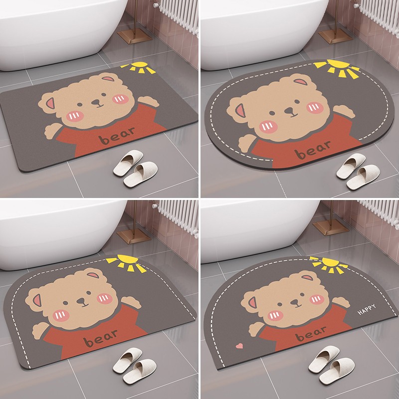 Bathroom Diatom Ooze Absorbent Soft Mat Non-Slip Toilet Floor Mat Kitchen Floor Mat Non-Slip and Oilproof Erasable Disposable