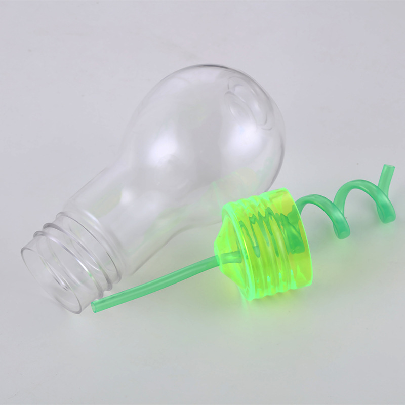 Cross-Border Luminous Bulb with Light Creative Disposable Plastic Cup Children&#039;s Straw Scenic Spot Milk Tea and Beverage Cup Manufacturer