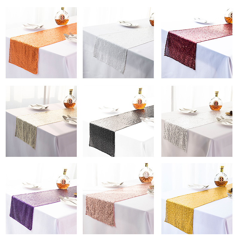 Batch of New 3 Full Version Sequined Embroidered Table Flag Starry Table Flag Mediterranean Sequin Table Flag