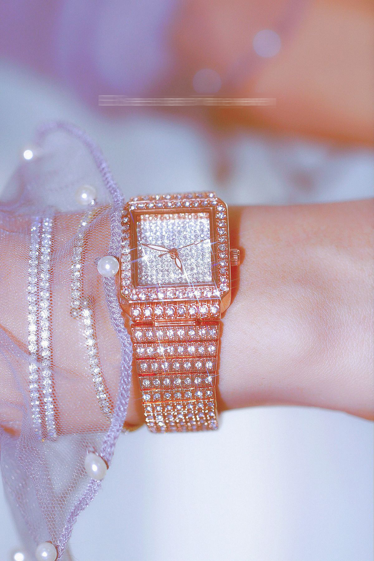 BS New Arrival Hot Sale Watch Factory Direct Sales Foreign Trade Linked List Custom Square Flash Starry Sky Women's Watch Full of Diamonds Fa1586 BS New Arrival Hot Sale Watch Factory Direct Sales Foreign Trade Linked List Custom Square Flash Starry Sky Women's Watch Full of Diamonds Fa1586