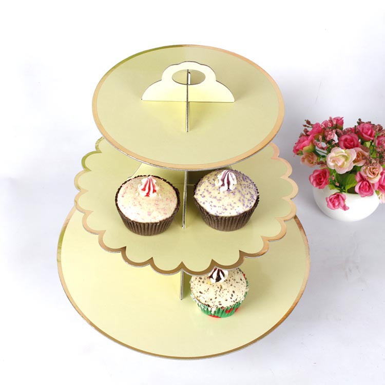 Factory Wholesale Single-Layer Paper Cake Rack Children's Birthday Party Dress up Disposable Pastry Dessert Shelves