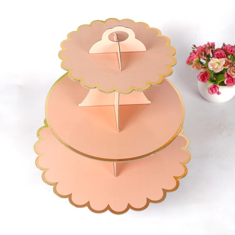 Factory Wholesale Single-Layer Paper Cake Rack Children's Birthday Party Dress up Disposable Pastry Dessert Shelves