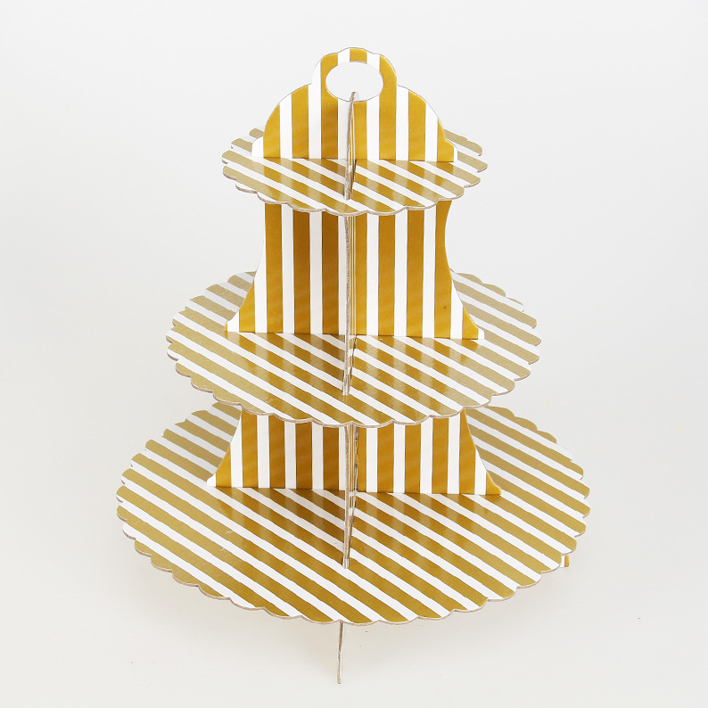 Factory Wholesale Single-Layer Paper Cake Rack Children's Birthday Party Dress up Disposable Pastry Dessert Shelves