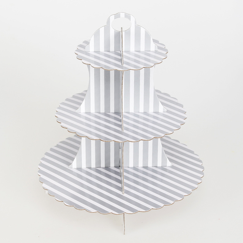 Factory Wholesale Single-Layer Paper Cake Rack Children's Birthday Party Dress up Disposable Pastry Dessert Shelves