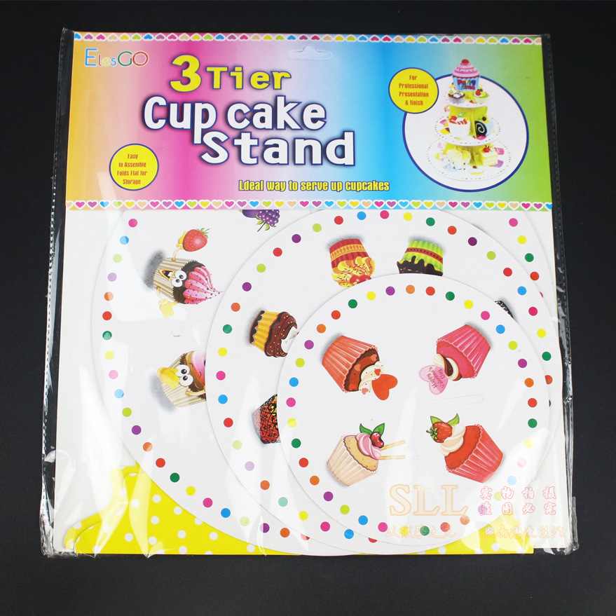 Factory Wholesale Single-Layer Paper Cake Rack Children's Birthday Party Dress up Disposable Pastry Dessert Shelves