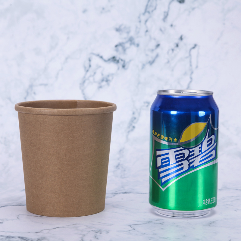 Manufacturers wholesale disposable brown paper porridge barrel takeaway soup cup hot and sour powder packaging paper cup professional custom printing logo