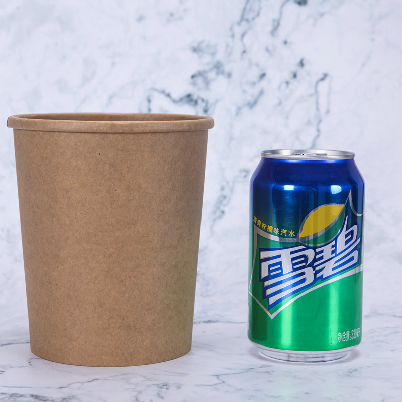 Manufacturers wholesale disposable brown paper porridge barrel takeaway soup cup hot and sour powder packaging paper cup professional custom printing logo