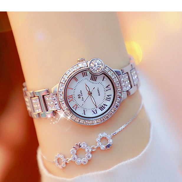 BS New Arrival Hot Sale Watch Factory Direct Sales Foreign Trade Linked List Customization Women&#039;s Watch Full of Diamonds One Piece Dropshipping Fa1503