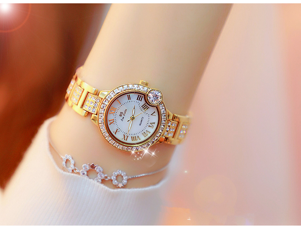 BS New Arrival Hot Sale Watch Factory Direct Sales Foreign Trade Linked List Customization Women's Watch Full of Diamonds One Piece Dropshipping Fa1503