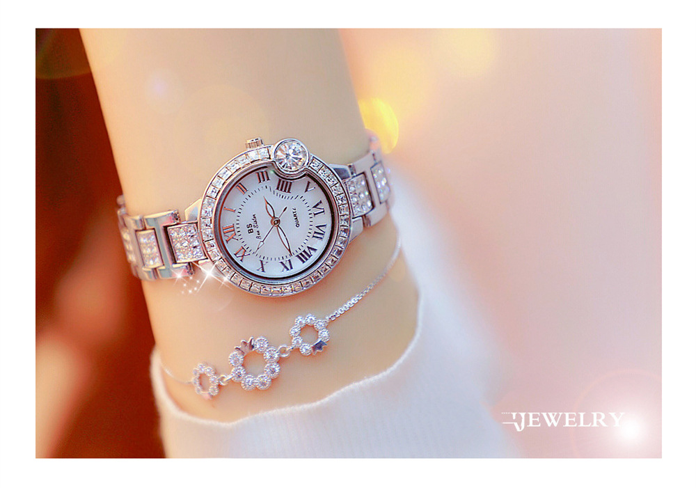 BS New Arrival Hot Sale Watch Factory Direct Sales Foreign Trade Linked List Customization Women's Watch Full of Diamonds One Piece Dropshipping Fa1503