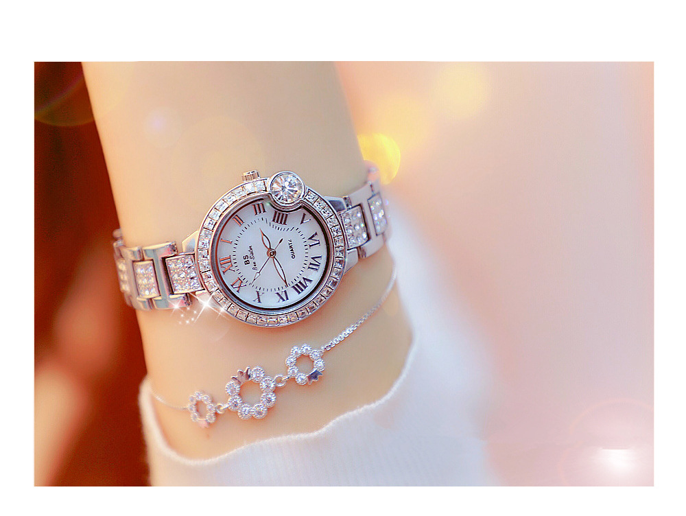 BS New Arrival Hot Sale Watch Factory Direct Sales Foreign Trade Linked List Customization Women's Watch Full of Diamonds One Piece Dropshipping Fa1503