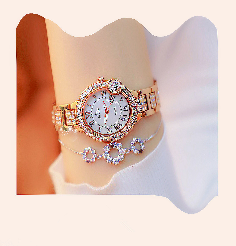 BS New Arrival Hot Sale Watch Factory Direct Sales Foreign Trade Linked List Customization Women's Watch Full of Diamonds One Piece Dropshipping Fa1503