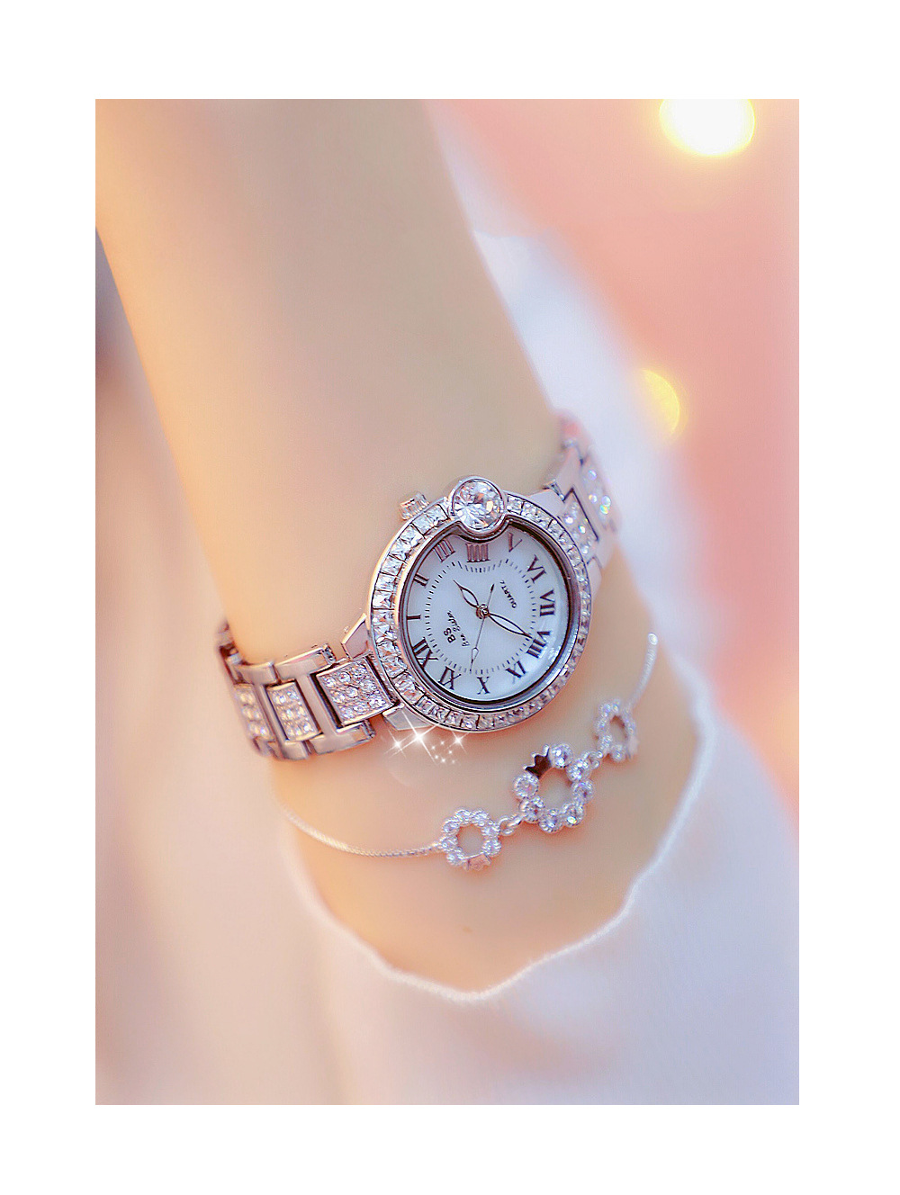 BS New Arrival Hot Sale Watch Factory Direct Sales Foreign Trade Linked List Customization Women's Watch Full of Diamonds One Piece Dropshipping Fa1503