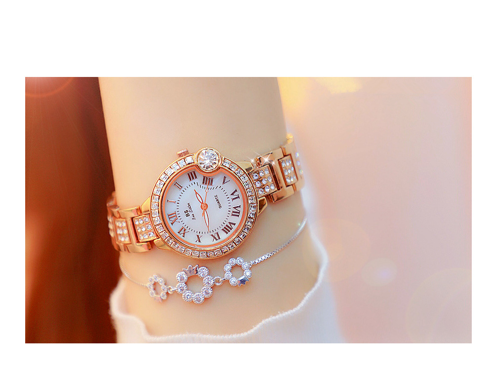 BS New Arrival Hot Sale Watch Factory Direct Sales Foreign Trade Linked List Customization Women's Watch Full of Diamonds One Piece Dropshipping Fa1503