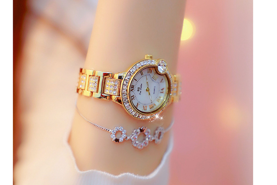 BS New Arrival Hot Sale Watch Factory Direct Sales Foreign Trade Linked List Customization Women's Watch Full of Diamonds One Piece Dropshipping Fa1503