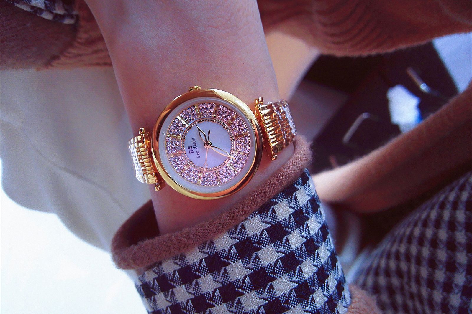 BS New Arrival Hot Sale Watch Factory Direct Sales Foreign Trade Linked List Customization Women's Watch Full of Diamonds One Piece Dropshipping Fa1547