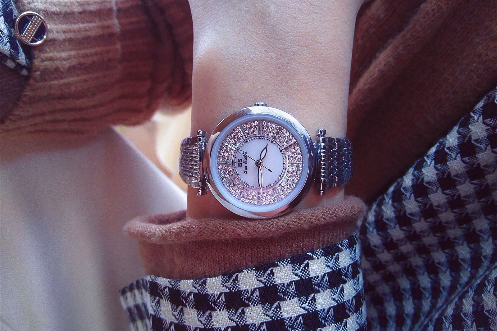 BS New Arrival Hot Sale Watch Factory Direct Sales Foreign Trade Linked List Customization Women's Watch Full of Diamonds One Piece Dropshipping Fa1547