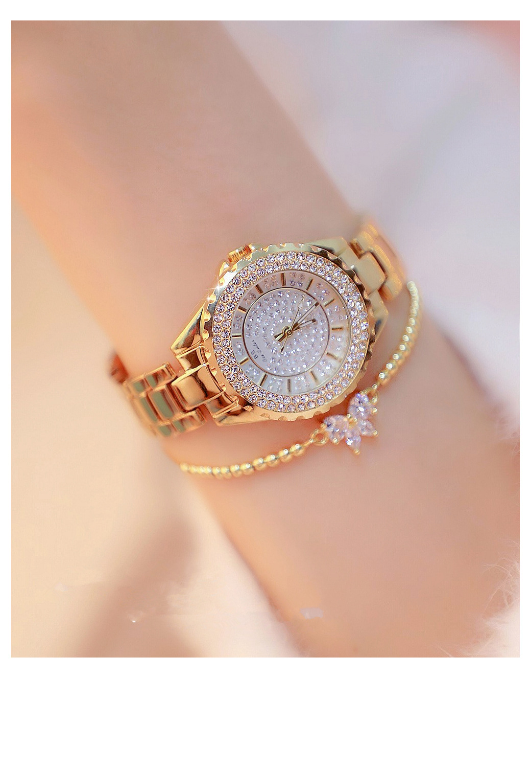 BS New Arrival Hot Sale Watch Factory Direct Sales Foreign Trade Linked List Women's Watch Full of Diamonds One Piece Dropshipping Fa0280l