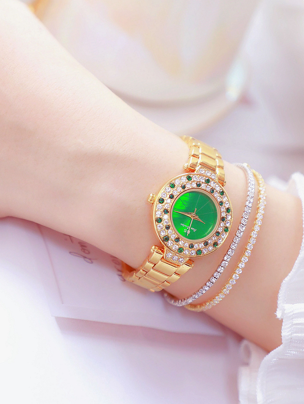 BS New Arrival Hot Sale Watch Factory Direct Sales Foreign Trade Linked List Customization Women's Watch Full of Diamonds Generation Fa1625