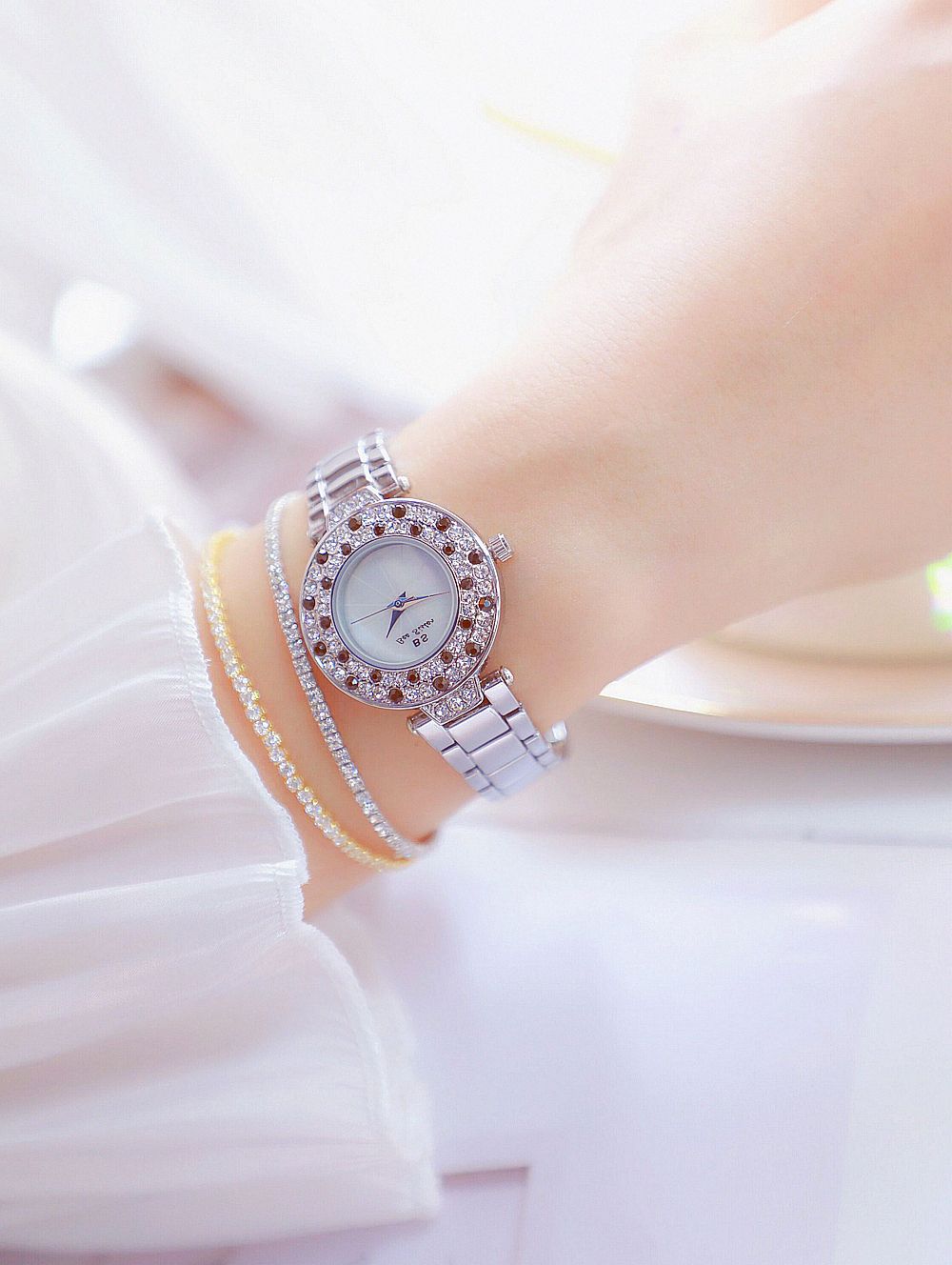 BS New Arrival Hot Sale Watch Factory Direct Sales Foreign Trade Linked List Customization Women's Watch Full of Diamonds Generation Fa1625