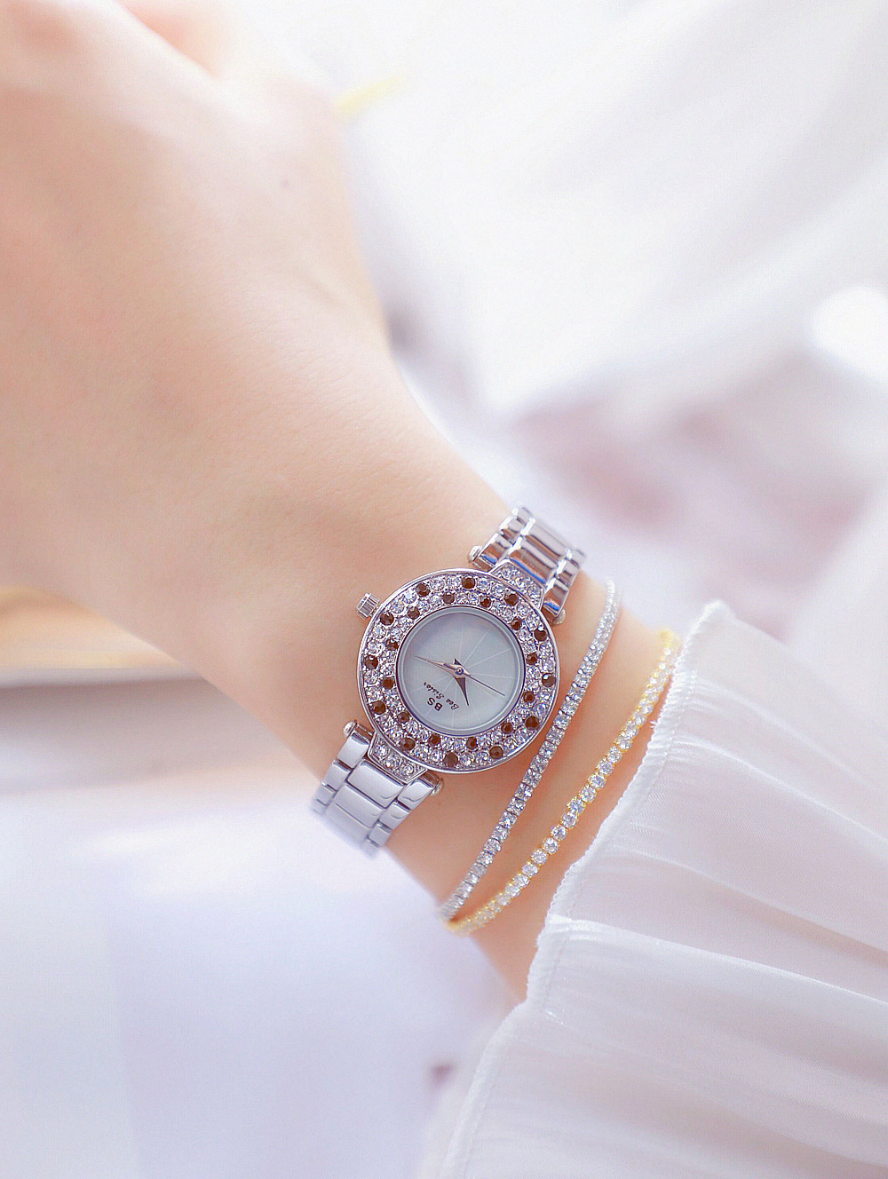 BS New Arrival Hot Sale Watch Factory Direct Sales Foreign Trade Linked List Customization Women's Watch Full of Diamonds Generation Fa1625