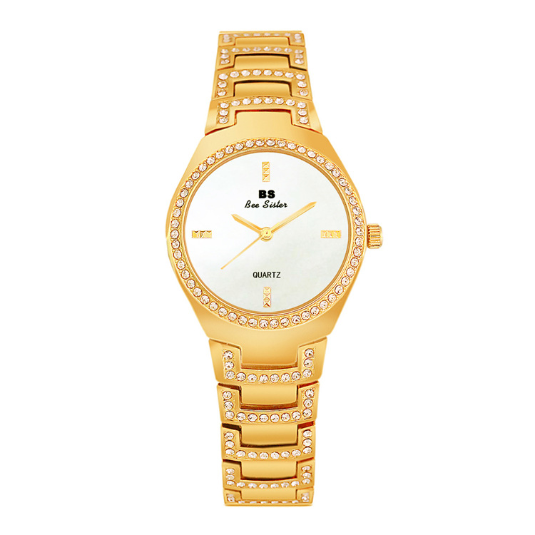 BS New Arrival Hot Sale Watch Factory Direct Sales Foreign Trade Linked List Customization Women&#039;s Watch Full of Diamonds One Piece Dropshipping Fa1641