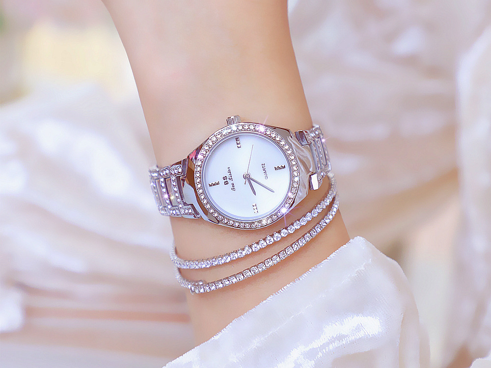BS New Arrival Hot Sale Watch Factory Direct Sales Foreign Trade Linked List Customization Women's Watch Full of Diamonds One Piece Dropshipping Fa1641