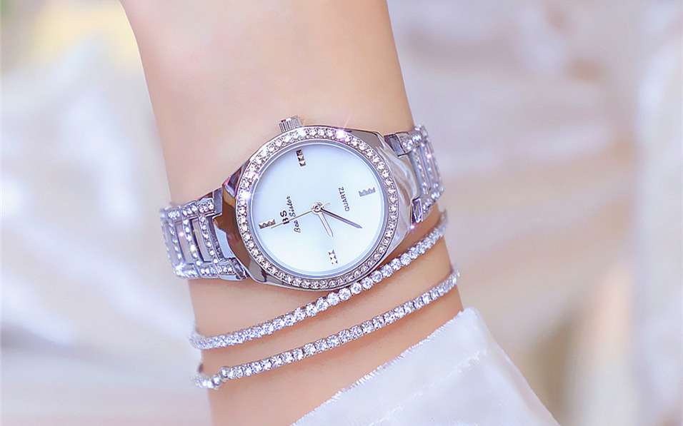 BS New Arrival Hot Sale Watch Factory Direct Sales Foreign Trade Linked List Customization Women's Watch Full of Diamonds One Piece Dropshipping Fa1641