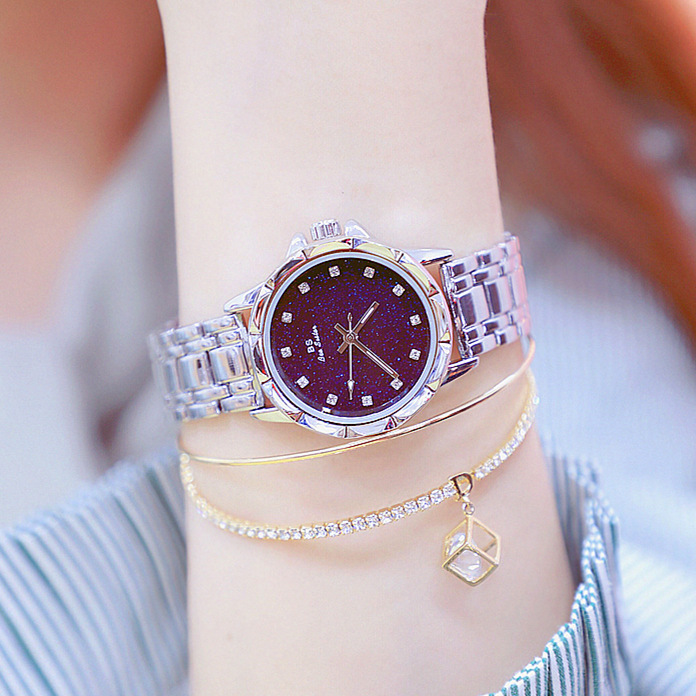 BS New Arrival Hot Sale Watch Factory Direct Sales Foreign Trade Linked List Customization Women&#039;s Watch Full of Diamonds New Hot Sale Fa1506 Starry Sky